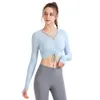 Luwomen même automne/hiver costume pour femmes sport Fitness Cross Yoga haut T-shirt manches longues avec coussinets de poitrine