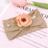 Haaraccessoires Baby Girl Hoofdband Kant Bloemen Elastische hoofdbanden Band voor meisjes Effen kleur Kids Peuter Tulband