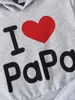 プルオーバーベイビーセット0 2歳の幼児は、「I Love Daddy」英語印刷されたフード付きジャンパーとスウェットパンツ春秋231021