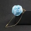 Homens rosa flor folha dourada moda broche pino terno lapela novos homens casamento boutonniere broches jóias presentes 2024226