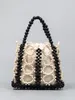 Female summer niche design Joker commuter wooden beads hand-woven handbag