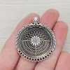 Pendant Necklaces 5 X Antique Silver Color Hollow Filigree Round Multi Strand Connector Pendants For Necklace Jewelry Making Accessories