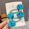 Acessórios de cabelo 2 pçs / conjunto pano cor lantejoulas flor fada snap clipes para menina crianças bonito kawaii doce hairpin barrettes moda