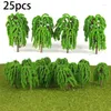 Decorative Flowers Plant Model Tree Toy Greenery Kitchen Landscape Layout Train Railway Willow 25pcs Decoration Display Green Home