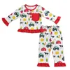 Clothing Sets Wholesale Children's Red House Tractor Shirt Pants Pajamas Set Toddler Baby Girl Farm Life