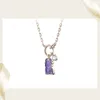 Ласточка, милое ожерелье в виде теленка, женская цепочка на ключицы, женское украшение с фиолетовым бриллиантом, модное универсальное украшение для любовника, подруги, подарок на день рождения