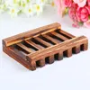 Natural Carbonization Wood Soap Box Bathroom Accessories Bamboo Soap Dishes Holder Case Tray Wooden Prevent Mildew Drain Box Washroom Tools