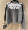 Suéter para mujer Anagrama Otoño Moda de manga larga top de gama alta suéter delgado abrigo diseñador Suéter mujeres suéteres de punto fino blanco
