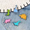 Broches 5 pcs / set mode dessin animé dinosaure émail broche mini épingles animales mignonnes vêtements de vêtements pour hommes bijoux pour hommes femmes