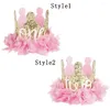 Hair Accessories Princess Baby Girl 1st Birthday Party Flower Crown Headband Hairband Mother Kids Headwear