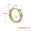 Hoop Earrings Enamel For Women Colorful Pierced Lacquer Craft Micro-Paved Zircon Brass Jewelry Accessories Round Ear Ring 2 Pairs