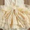 Rompers Toddler Baby Girl Party Ruffle Romper Dress Diaper Cover Sequin Lace Tutu Hem Patchwork Jumpsuits Infant Kids Outfits