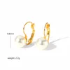 Hoop Earrings Small Pearl Studs Women Dainty 18k Gold Plated Zircon Tiny Stainless Steel Perfect Gift For Her