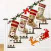Бесплатные рождественские украшения, чулки, носки с Санта-Клаусом, рождественская милая сумка для детей, подарочная сумка для конфет, камин, украшение для рождественской елки
