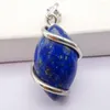 Pendentif Colliers Tigereye Cristal Clair Lapis Opale Bleu Grès Agate Pierre Perle GEM Cheval Oeil Bijoux Pour Femme Cadeau S510-S517