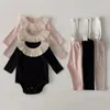 衣料品セット2個生まれた女の子の服の幼児衣装秋の春のロンパー全体のズボン231020