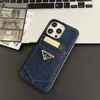 مصممي أزياء مصممي الدنيم على iPhone 15Promax 15Pro 15 14 Pro Max 14Pro 14 13Promax 13Pro 13 12 12pro Card Men Women Women Phone Cover Luxury Shell