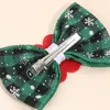 Hårtillbehör Jul Bow Clips For Girls Ribbon Snow Flower Hairpins Hat Snowman Clip Headwear