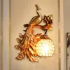 Wall Lamps Modern Retro Peacock Lamp Sofa TV Background Light Indoor Decor Lighting Home Bedroom Resin