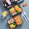 Посуда, портативный ланч-бокс для детей, контейнер для хранения, изолированные коробки для завтрака Bento, японские закуски
