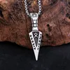 Pendentif Colliers Mode Rétro Viking Rune Spear Punk Hip Hop En Acier Inoxydable Hommes Femme Amulette Collier Créatif Bijoux Cadeau En Gros