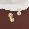 10A Mode Gold Kaninchen Farbe Clip Für Frauen Vintage Stahl Frauen Dame Hoop Luxus Weibliche Ohrringe Designer Verbesserte version Rückseiten Ohrringe Rotierenden Kristall Charme