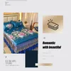 Bed Skirt 23 Pcs Bedding Classic Lace Royal Blue Bedspread Bed Skirt Machine Washable with Elastic Band for Queen King Size Sheets Bed 231021