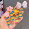 Hair Accessories 5 PCS Colorful Telephone Wire Bands Traceless Spiral Ponytail Holder Elastic Phone Cord Ties Cute Girls Accessory
