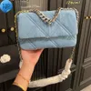 Flap Denim Bags Designer Brand Bag Totes Chanis 2023 Crossbody Luxurys handväskor 19 mode axel högkvalitativ kvinnor brevväska telefon wal6