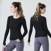 Lululy Lemon Lemon's Swift Shirt Yoga Long Sleeve Solid Color Sports Shaping Waist Tight Fitness Shirts Sportswear Women Top