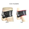 Sous-vêtements hommes Faux sous-vêtements en cuir JockStrap Gay homme slips tongs Scrotum renflement élastique mâle dos nu Boxer Shorts