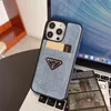 مصممي أزياء مصممي الدنيم على iPhone 15Promax 15Pro 15 14 Pro Max 14Pro 14 13Promax 13Pro 13 12 12pro Card Men Women Women Phone Cover Luxury Shell