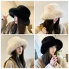 Hats Retro Plush Fisherman Hat Winter Warm Children's Thickened Imitation Fur For And Versatile Japanese Ear Protector Trend