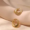 Hoop Earrings Retro Earring Temperament Spiral Design Party Girls Fashion Jewelry Halloween Women 18K Gold Plated Brass