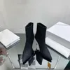 Luxury New Women's Denim Short Boots Boots Womens Martin Booties Ankel Ladies Heels Shoes Black Cow Leather Boots Storlek 34-42