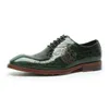 Robe chaussures en cuir verni hommes formel luxe fait à la main confortable véritable designer vert bleu mariage homme social