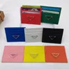 Luxury Black Credit Card Holders Women Mini Wallet Triangle Fashion Märke Läder Canvas Men Designer Pure Color Double Sided