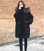 Women's Down Winter Warm Long Loose Hooded Cotton Parkas Overcoat Womens Elegant Padded Faux Fur Collar Coats Female Parka Jackets Outwear