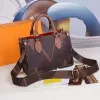 Женские дизайнерские сумки на ремне, сумки-тоут с тиснением цветка ONTHEGO GM MM, кожаная сумка для покупок, кошелек, женский рюкзак