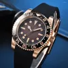 Wristwatches Men's Luxury Watch 40mm Rose Gold Case Aseptic Dial High Quality Sapphire Mirror Rubber Strap Waterproof