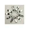 Pendant Necklaces PM13119 10pcs Black And White Dalmatian Jasper Agate Point Silver Plated Hexagonal Prism Jewelry