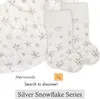 Chaussettes de Noël en forme de flocon de neige - Ornements de Noël - Chaussettes avec Père Noël - Joli sac pour enfants - Sac cadeau de bonbons - Décoration d'arbre de Noël