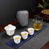 Conjuntos de chá de viagem conjunto de chá cerâmica bule com saco copos e canecas pote chinês teware coffeeware ferramentas