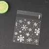 Gift Wrap 10 3cm Snowflake OPP Bags Bread Cookie Christmas Decoration Wedding Party Package Candy Bag Wholesale 50pcs/bag