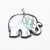 Pendentif Colliers Naturel Nacre Coquille Dessin Animé Animal Éléphant Charmes Pour Femmes Hommes Bijoux Fabrication DIY Collier Accessoire 40x50mm