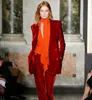 Czerwony pokaz mody Kobiety Suits Lady Office Tuxedos na wesele noszenie Slim Fit Even Formal Blazers 2 sztuki kurtka