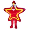 Halloween schattige rode ster mascotte kostuum topkwaliteit stripfiguur outfits pak unisex volwassenen outfit verjaardag kerst carnaval fancy dress