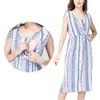 Casual Dresses Loose Sleeveless Cotton Maternity Dress Postpartum Breastfeeding Maxi Halter