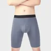 Cuecas para homens shorts de perna longa respirável lingerie masculina em forma de u bolsa boxer modal confortável esportes troncos de ginásio