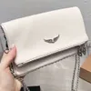 Zadig voltaire kedjor väskor designer kvinna väska zv kvinnor axel vintage nit handväska crossbody handväska äkta läder kors kroppskedja bolso mujerk